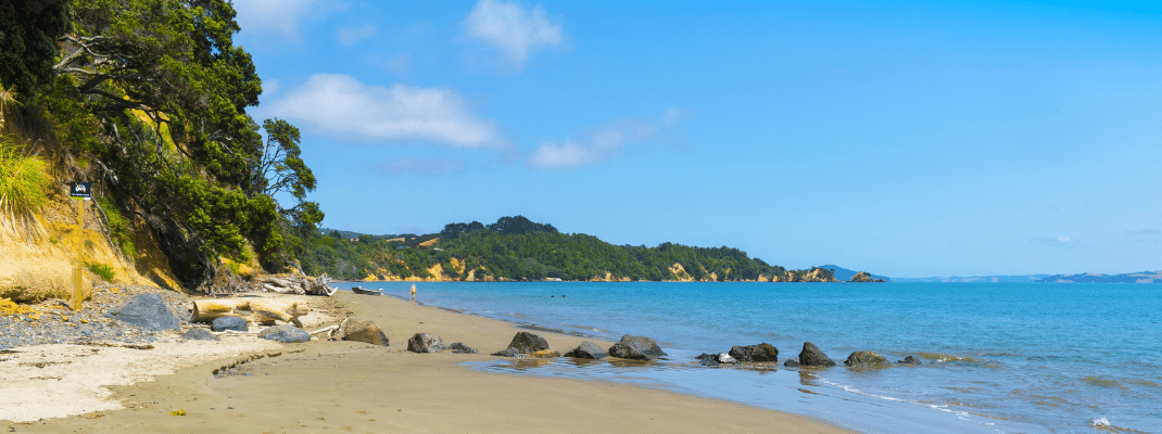 Landscape Scenery of Orere Point Beach, Auckland New Zealand